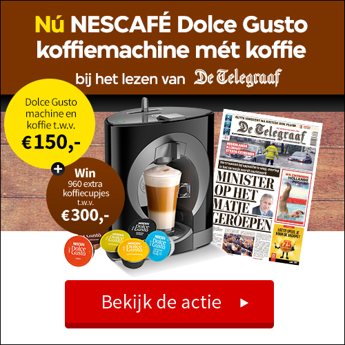 Ontvang nu bij een jaarabonnement op De Telegraaf een NESCAFE Dolce Gusto koffiemachine