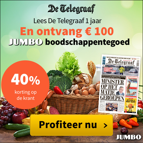 Gratis E 100,- Jumbo boodschappen tegoed bij de Telegraaf